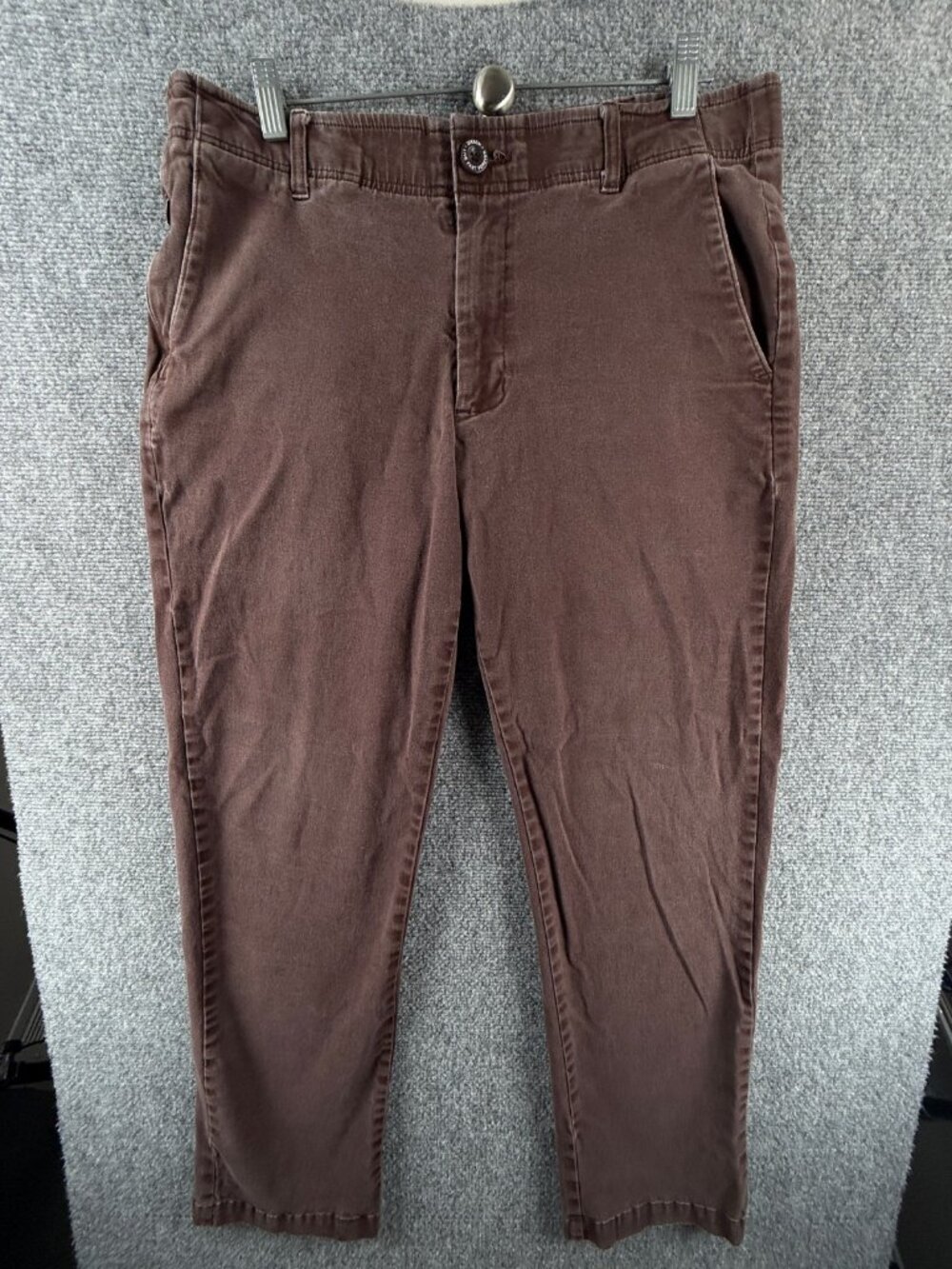 DIXXON Pants Brown Red Casual Elastic Waist 36x32 Pockets Adult ACTL 34X30